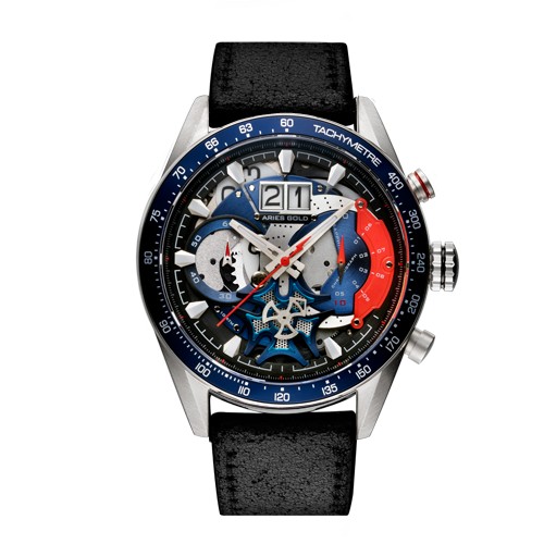 ARIES GOLD CHRONOGRAPH JOLTER SILVER STAINLESS STEEL G 7008 S-BU-L MEN'S WATCH